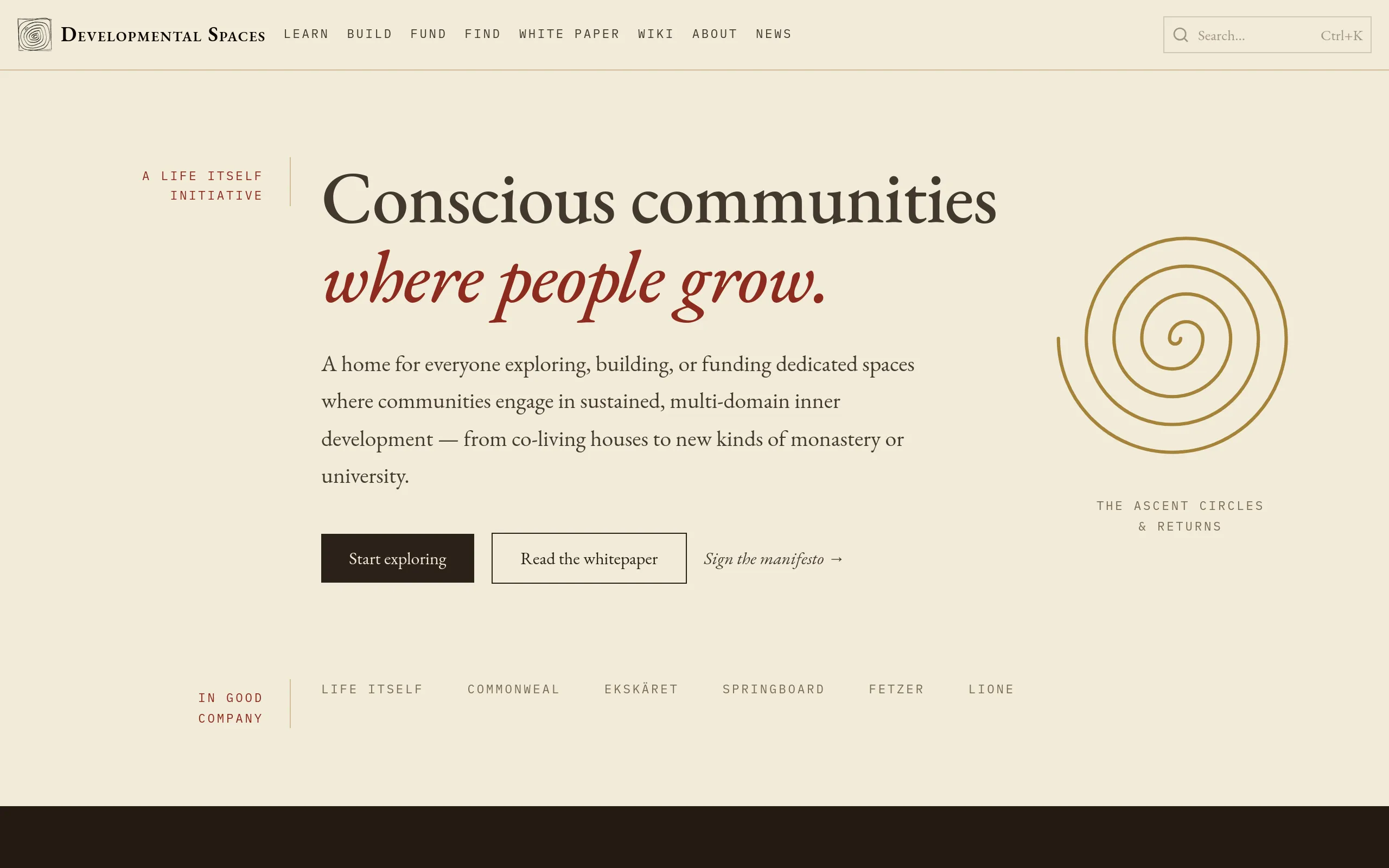 Developmental Spaces homepage